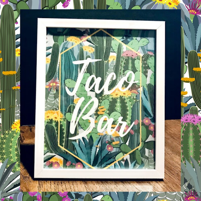 Taco Bar Sign &amp; Placecards Printable L Buffet Bar Sign L - Etsy