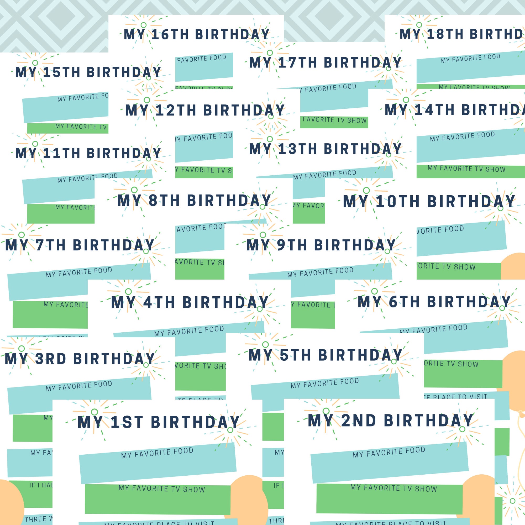 Milestone Box Printable Questionnaires L First Day of School | Etsy