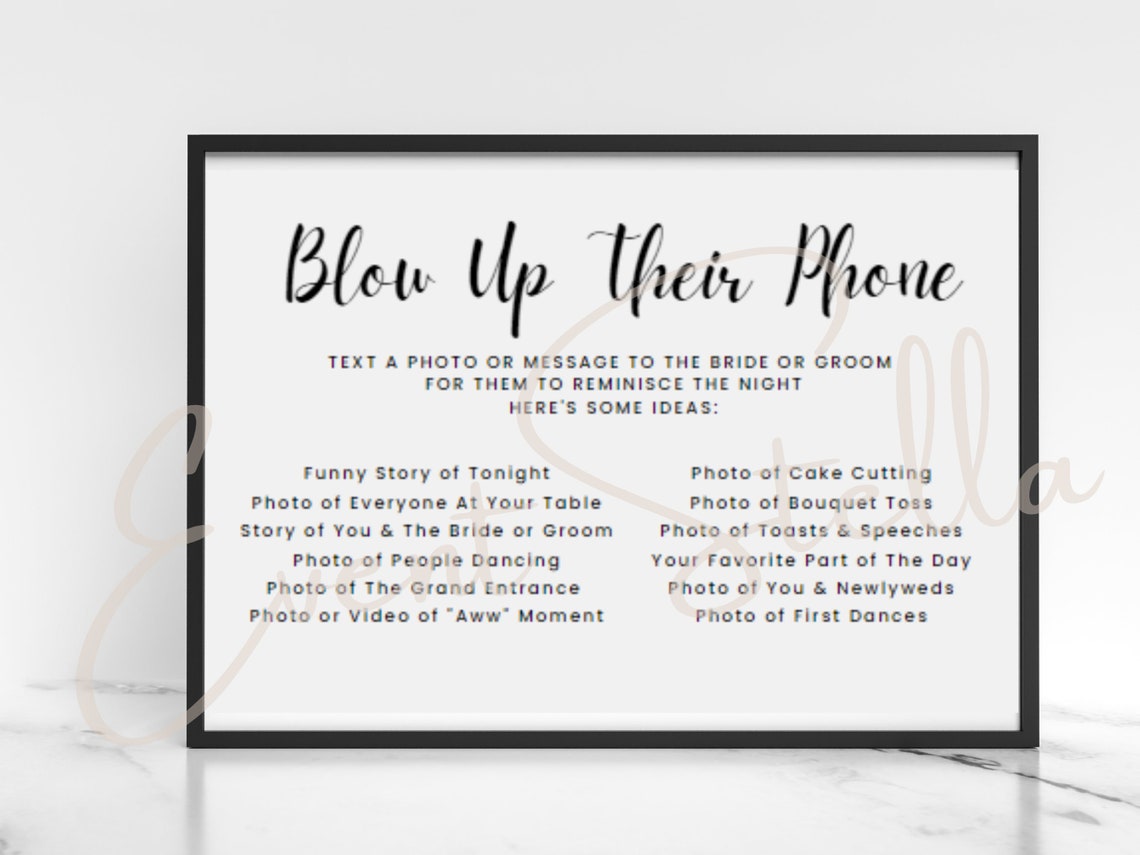 Blow up Their Phone Wedding Printable L Wedding Photo List L Etsy