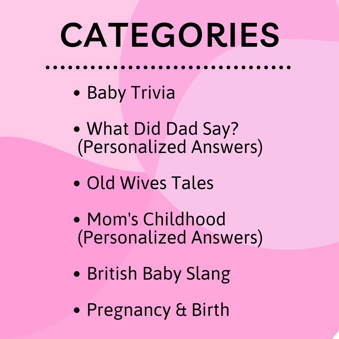 Pink Baby Jeopardy Game L Printable Baby Jeopardy Board L Baby Etsy