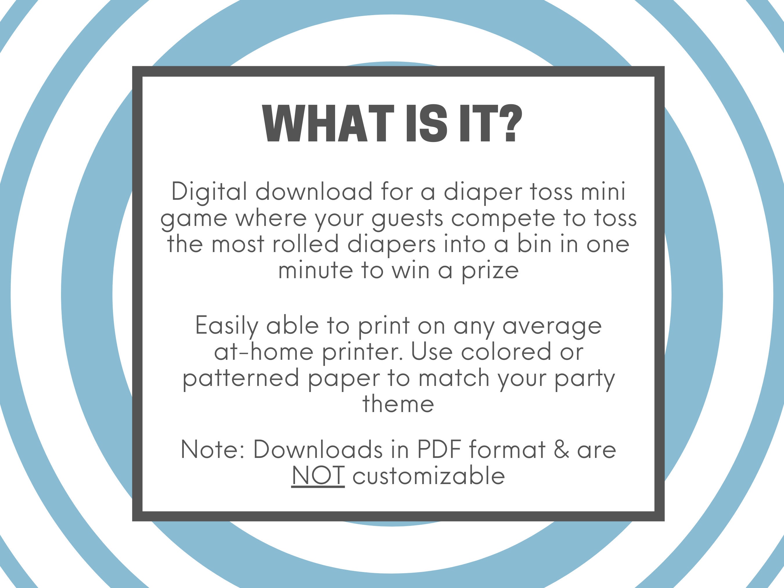 Diaper Toss Baby Shower Mini Game L Baby Shower Minute to Win It Games
