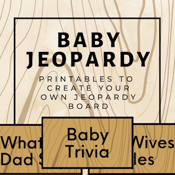 Baby Jeopardy Game Printables L Rustic Baby Shower Game L - Etsy