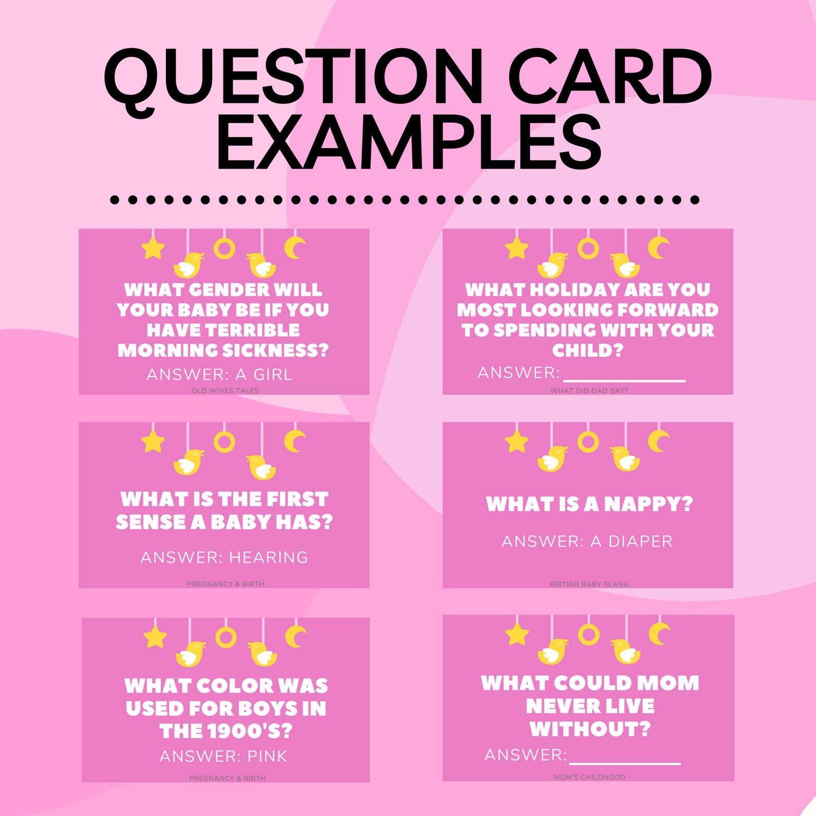 Pink Baby Jeopardy Game L Printable Baby Jeopardy Board L Baby Etsy