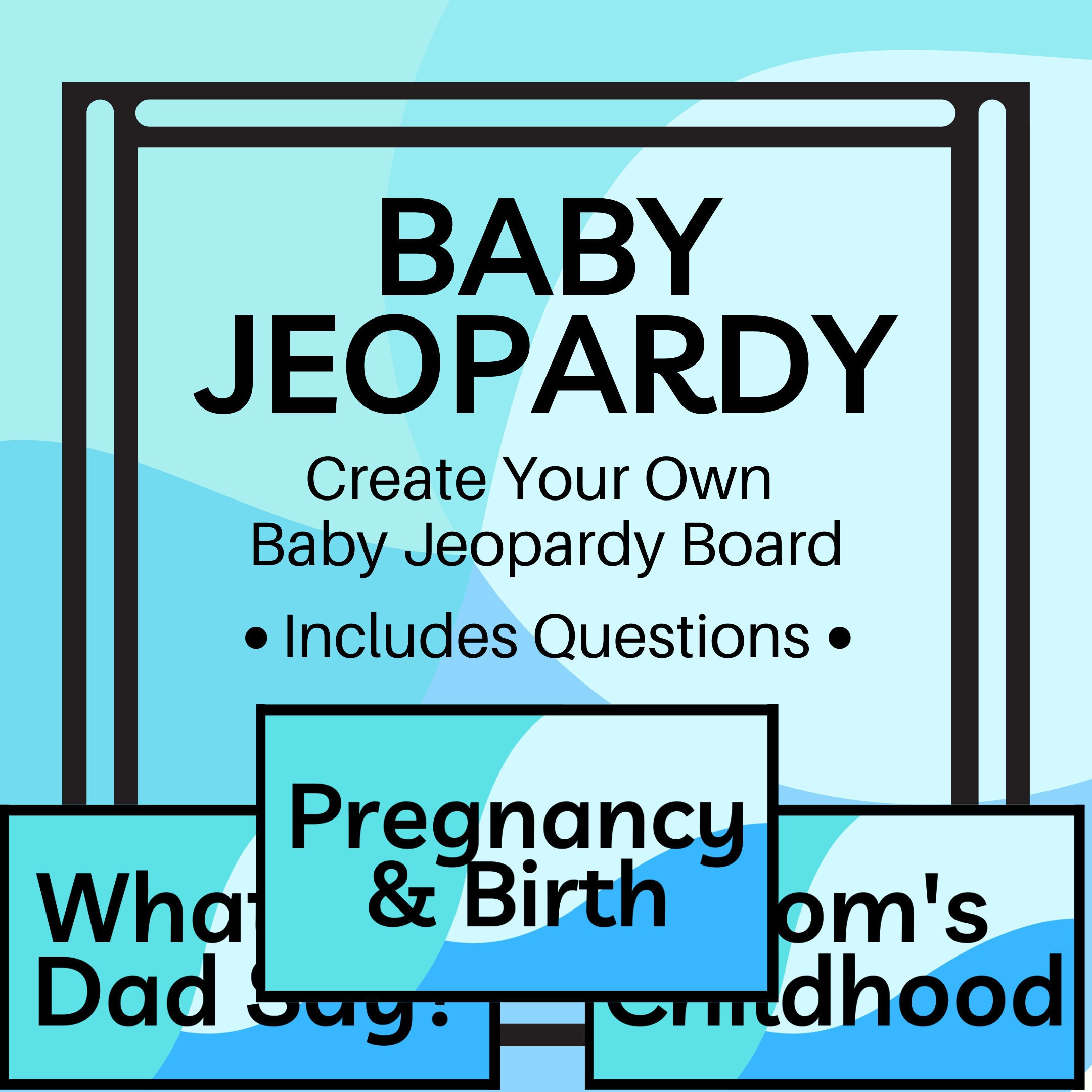 Blue Baby Jeopardy Game L Printable Baby Jeopardy Board L Interactive ...