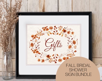 Fall Bridal Shower Printable Signs  l  She's Fallin' In Love Bridal Shower Theme  l  Fall Bridal Shower Gift Sign