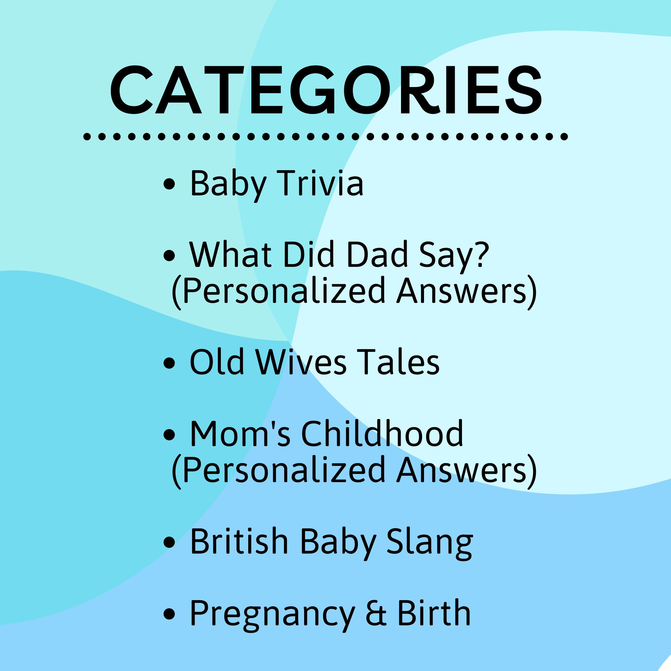 Blue Baby Jeopardy Game L Printable Baby Jeopardy Board L - Etsy