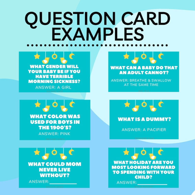 Blue Baby Jeopardy Game L Printable Baby Jeopardy Board L Interactive ...