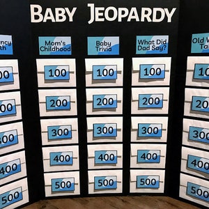 Blue Baby Jeopardy Game L Printable Baby Jeopardy Board L Interactive ...