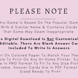 Cards Against Weddings l Printable Bridal Shower Game l Interactive Bridal Shower Game image 9