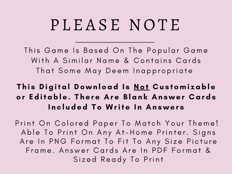 Cards Against Weddings l Printable Bridal Shower Game l Interactive Bridal Shower Game image 9