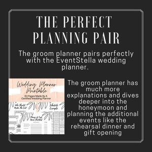 Groom's Wedding Planner l Printable Wedding Planner For Grooms l Honeymoon Planner l Engagement Gift image 4