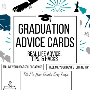 Graduation Advice Cards  l  Graduation Party Activity  l  Advice For The Graduate