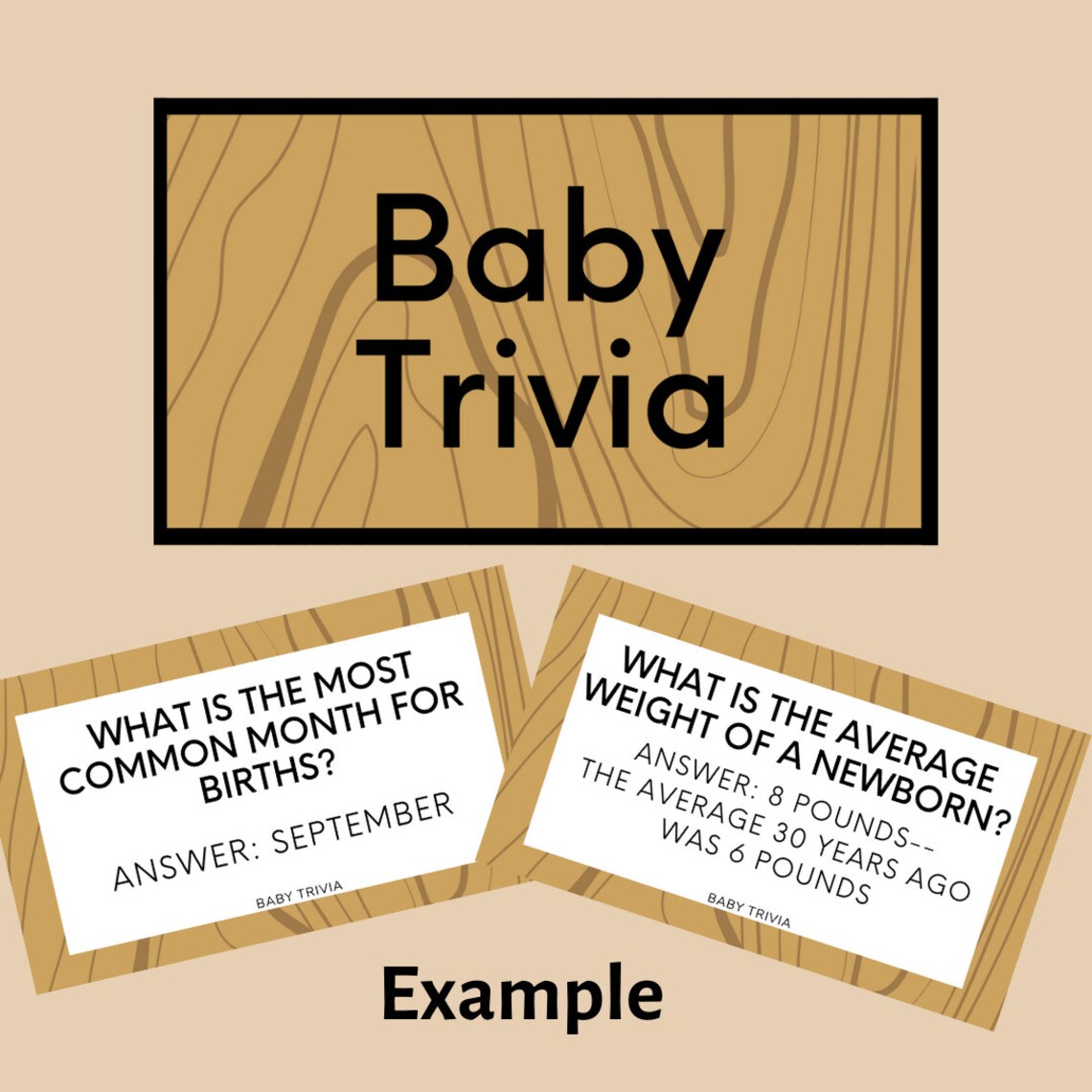Baby Jeopardy Game Printables L Rustic Baby Shower Game L - Etsy