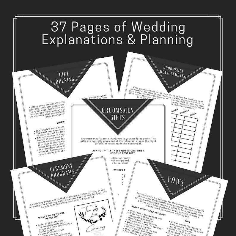 Groom's Wedding Planner l Printable Wedding Planner For Grooms l Honeymoon Planner l Engagement Gift image 3