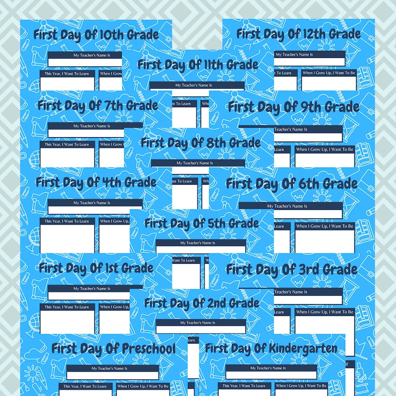 Milestone Box Printable Questionnaires L First Day of School - Etsy