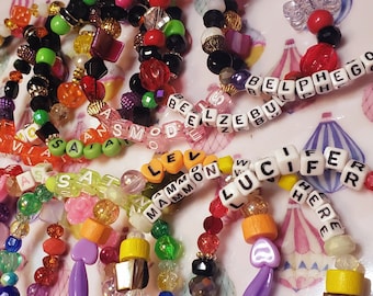 Obey Me! Inspired Beaded Elastic Bracelet (now with more characters)