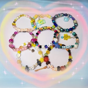 Custom Otome Game Character Inspired Beaded Elastic Bracelet Made to Order