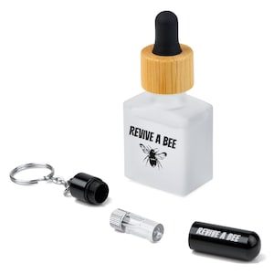 Bee Rescue Kit Gift Box - Bee Revival Keyring (Portable Bee Feeder) + Refill Bottle - Bee Rescue Gift Box With Tools To Help Bees & Insects