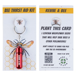 Bee Revival Kit with Plantable Paper (Red)