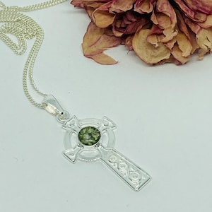 Cross Memorial Necklace, Sterling Silver Necklace, Ashes Necklace, Horsehair Necklace, Dog Fur Necklace, Cat Fur Jewellery, Ash Keepsake,