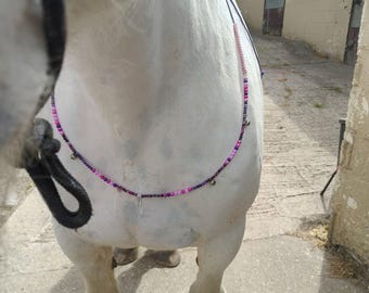 Handcrafted Purple Rhythm Beads for Horses, Calming Equestrian Accessory