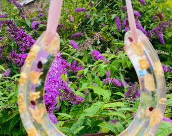 Good Luck wedding horseshoe, Floral Horse Shoe, Wedding Good Luck gift, Good Luck Bride Gift, Resin Floral Horse Shoe, Wedding Gift,