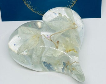 Dried Orchid Heart Keepsake: Memorial Gift