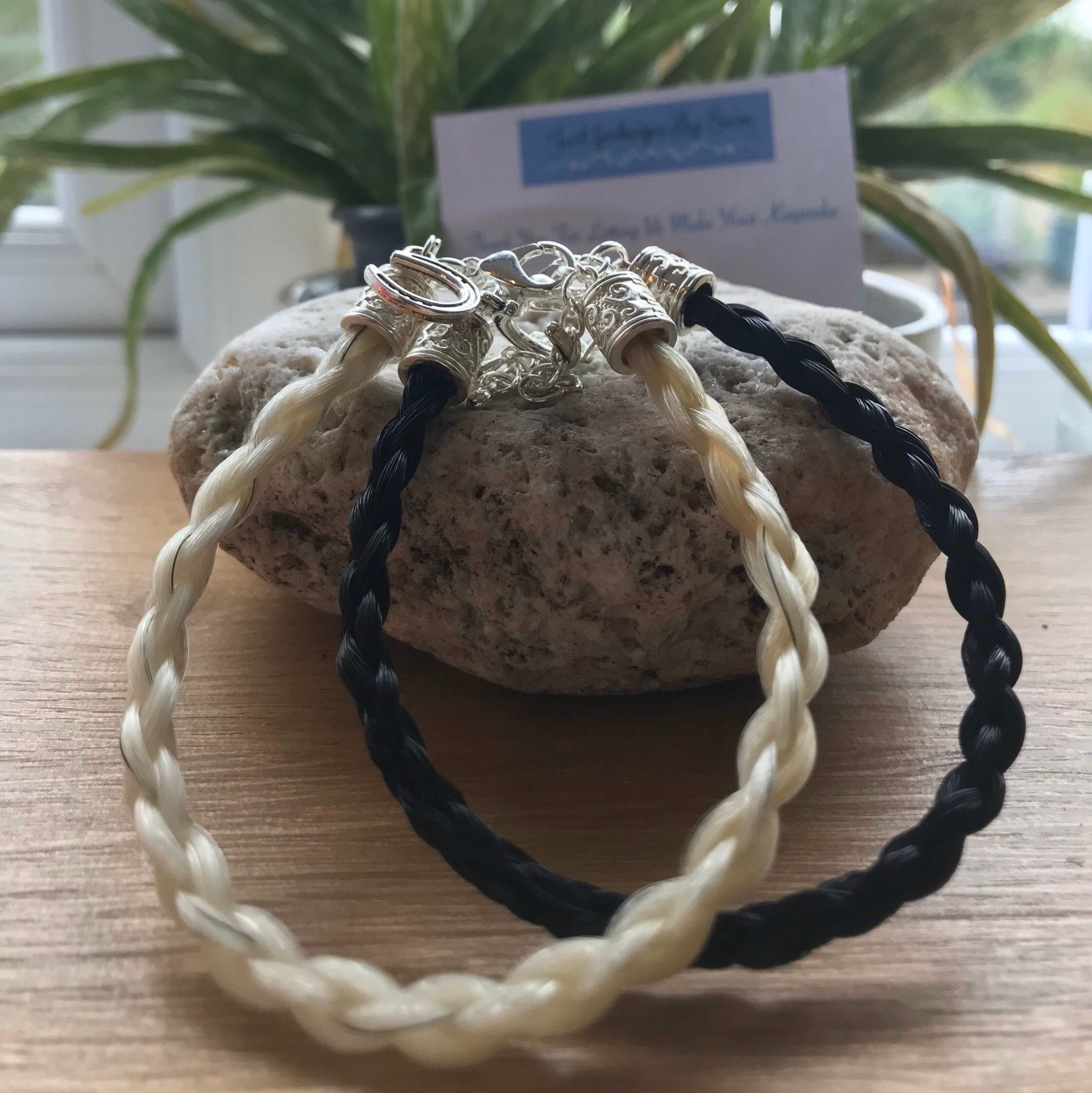 Horsehair Bracelet Engraved Horse Memorial Braided Bracelet Etsy