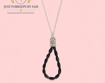 Horsehair Pendant Necklace: Braided Equestrian Keepsake Horse Hair