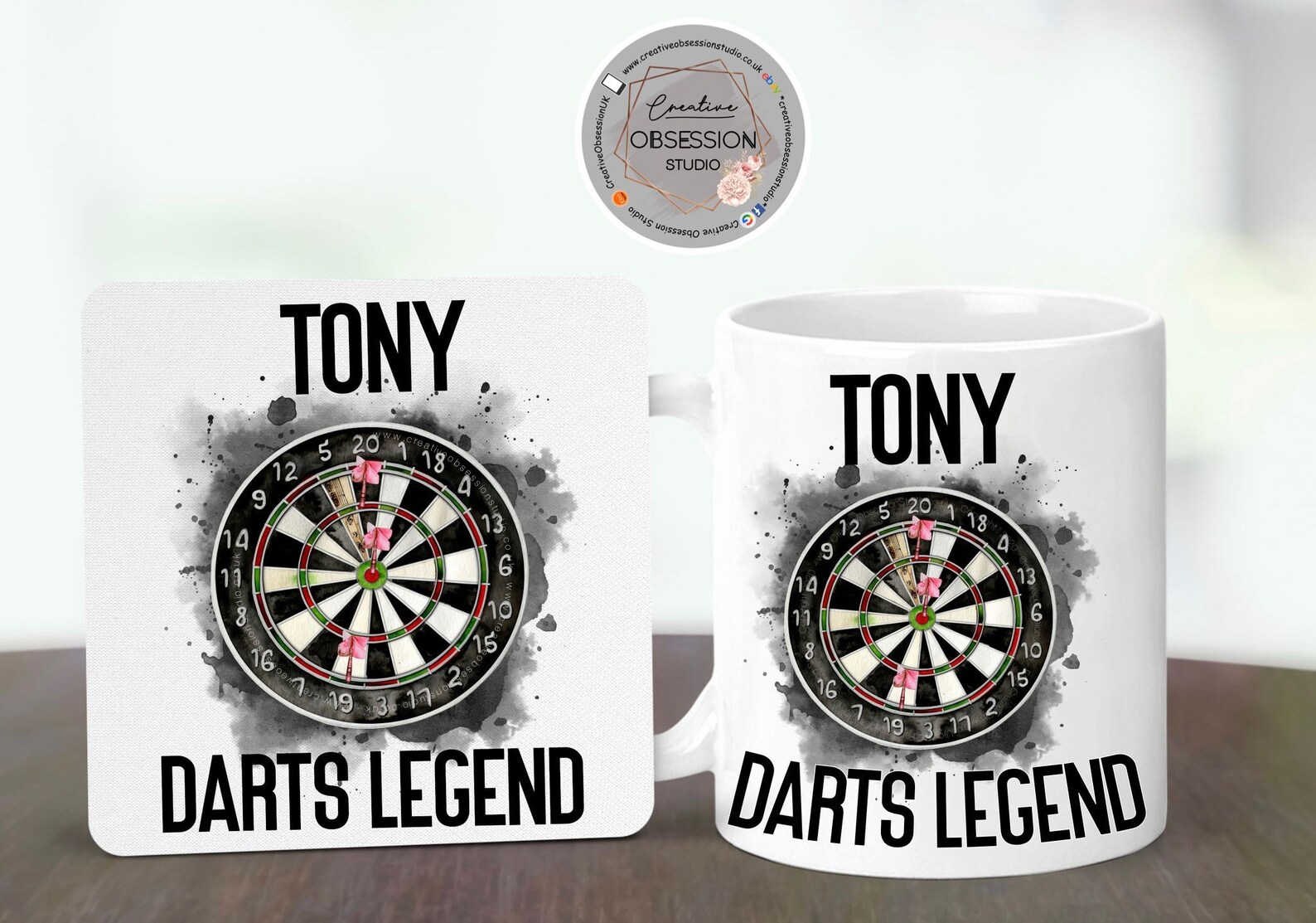 Darts Mug Mug Set Birthday Gift Personalised Darts Gift Etsy