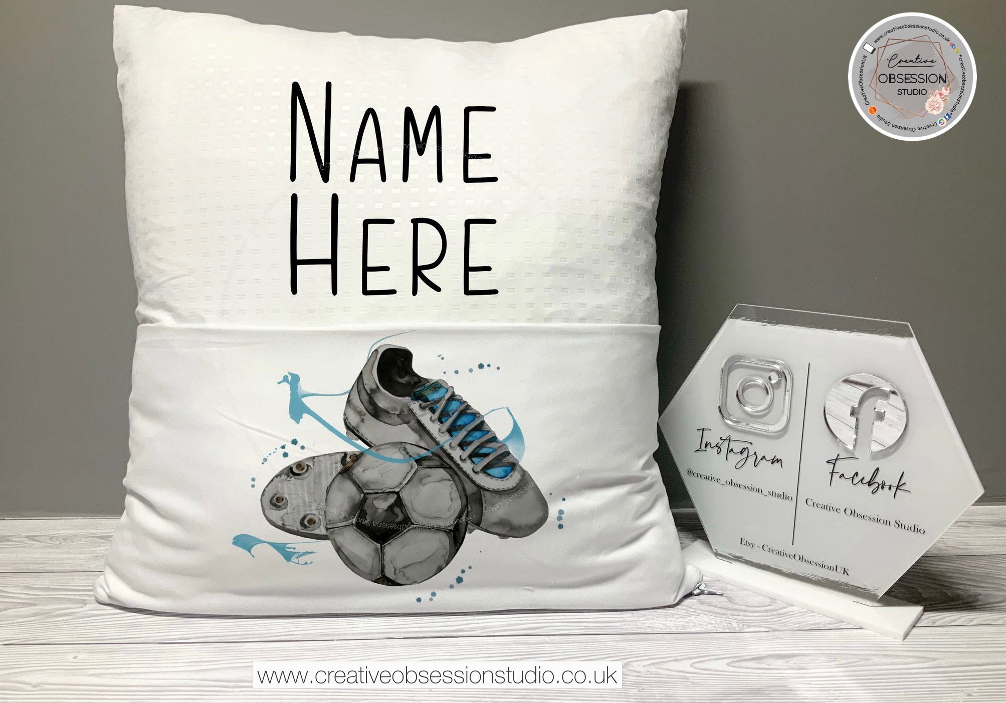 Personalised Football Pocket Cushion limited Edition Etsy UK