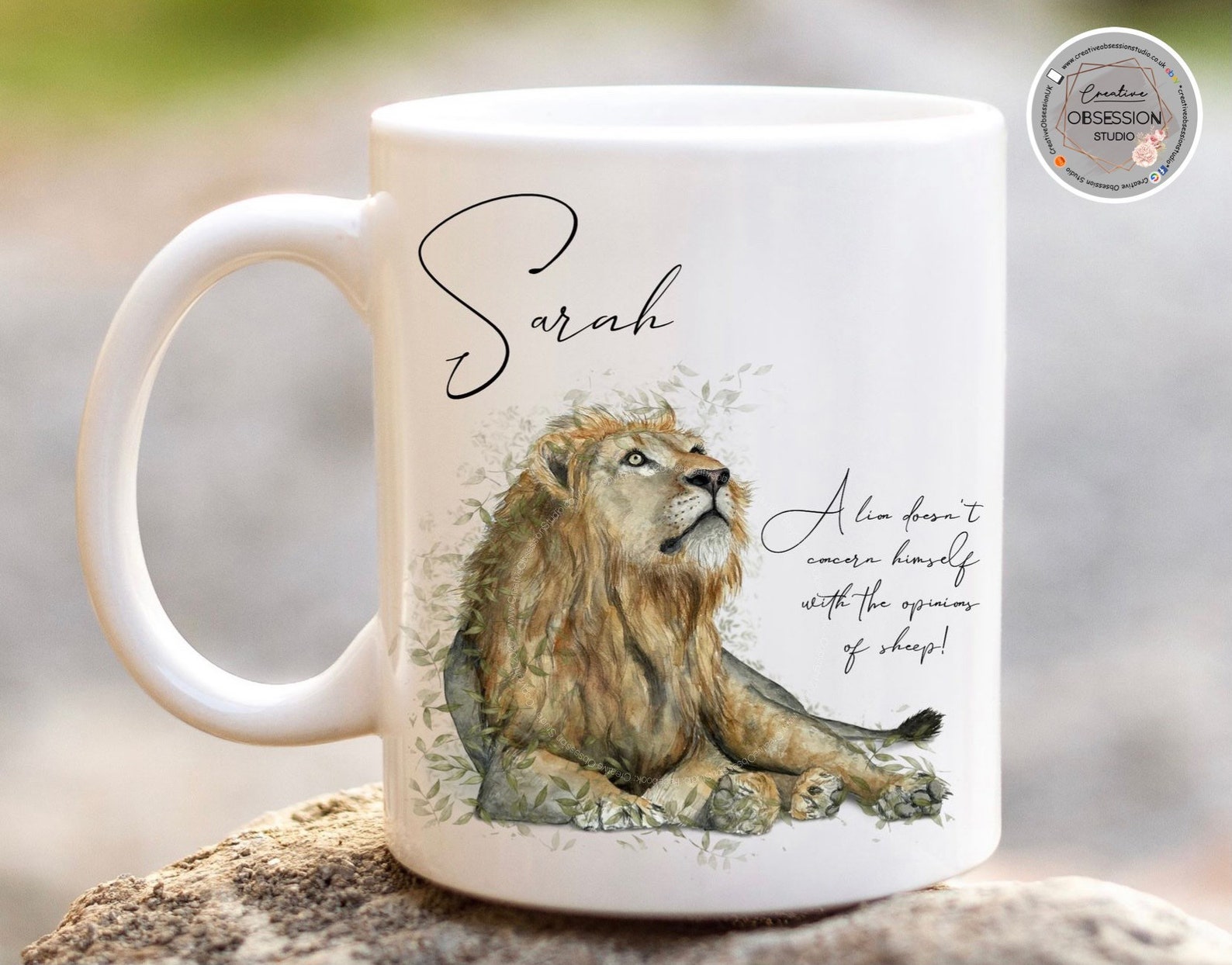 Personalised Lion Mug Limited Edition ArtworkYour Name & Etsy