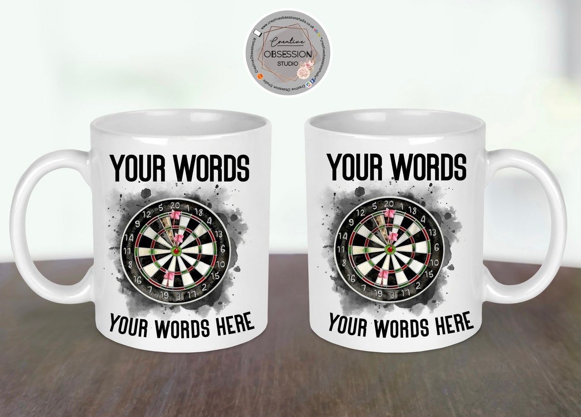 Darts Mug Mug Set Birthday Gift Personalised Darts Gift Etsy