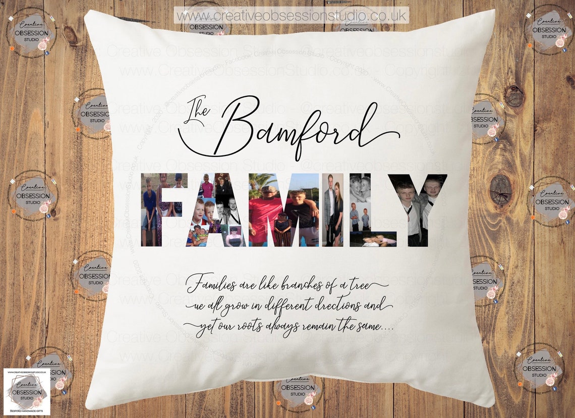 Family Photo Cushion Family Print Custom Made Gifts for Etsy