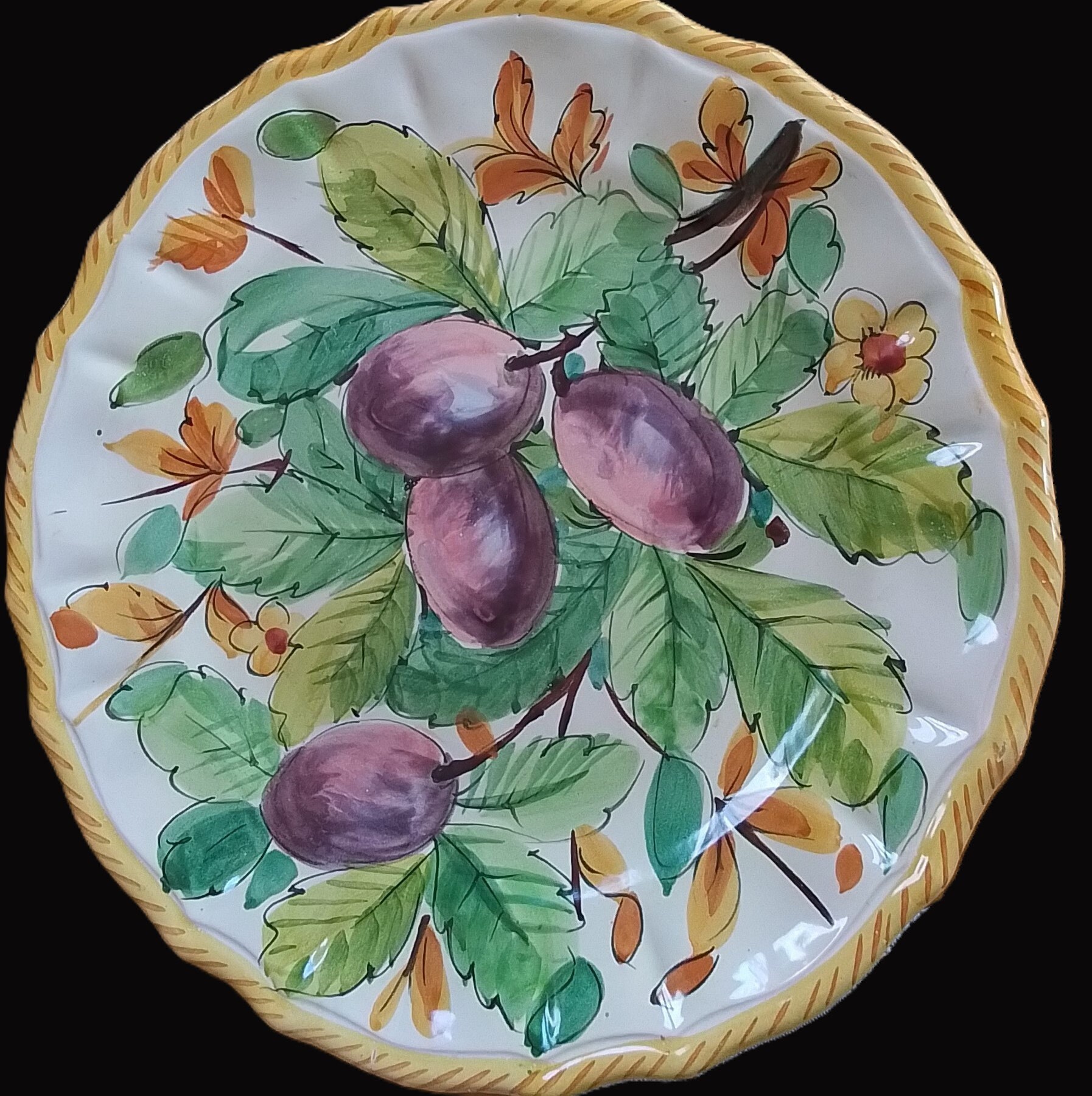Plato italiano vintage Fratelli Fanciulli de 12 pulgadas