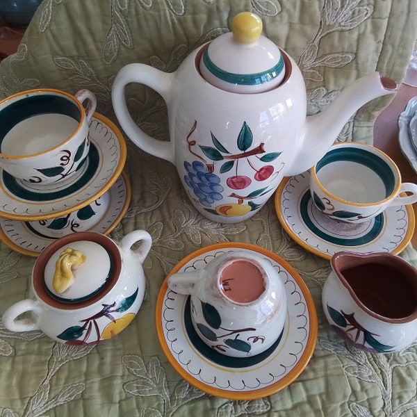 Vintage Stangl  Breakfast set for Four with Coffee pot