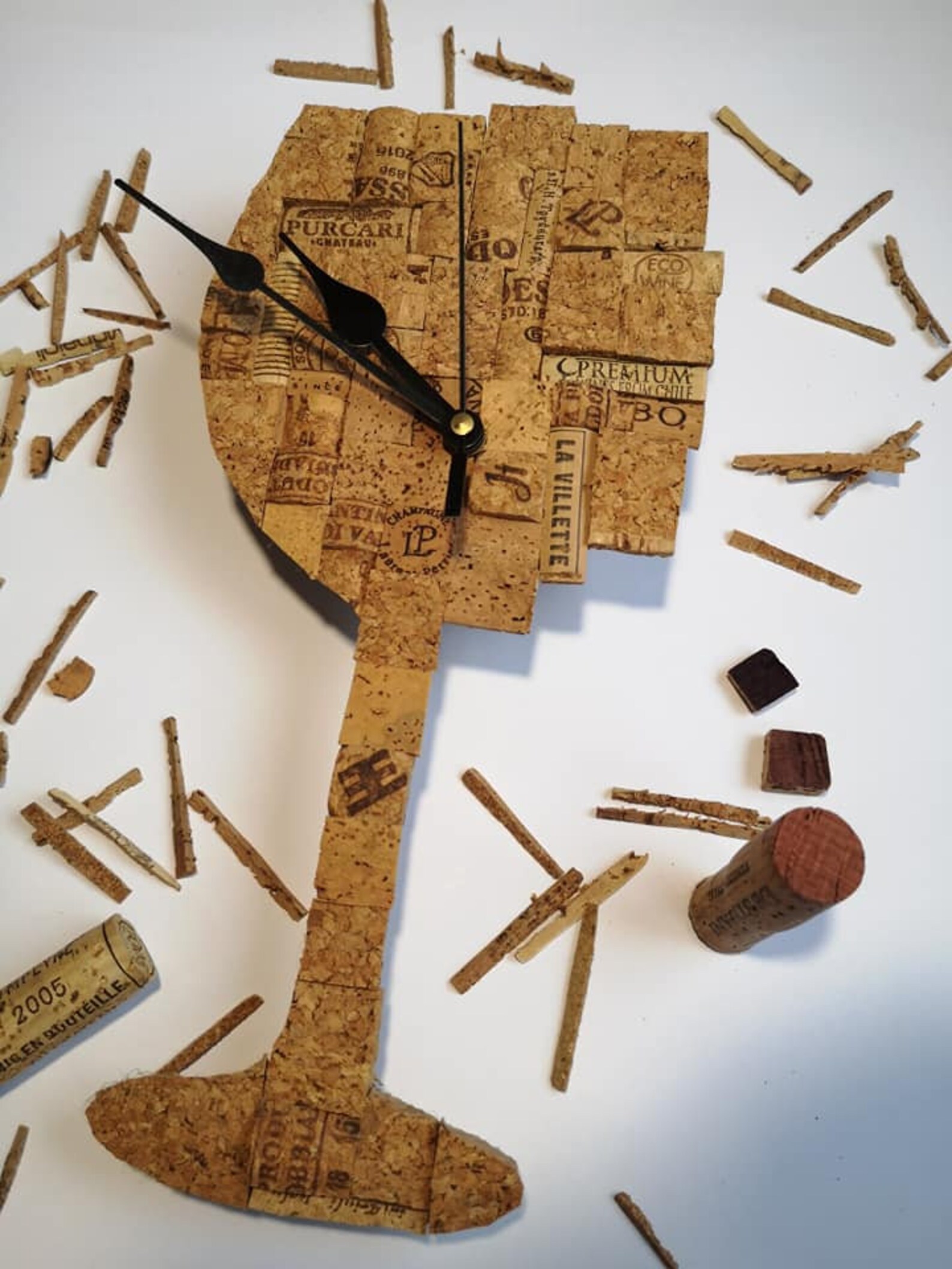 Wall Clock Wine Cork Clock Decorative Clock Handmade Clock Etsy