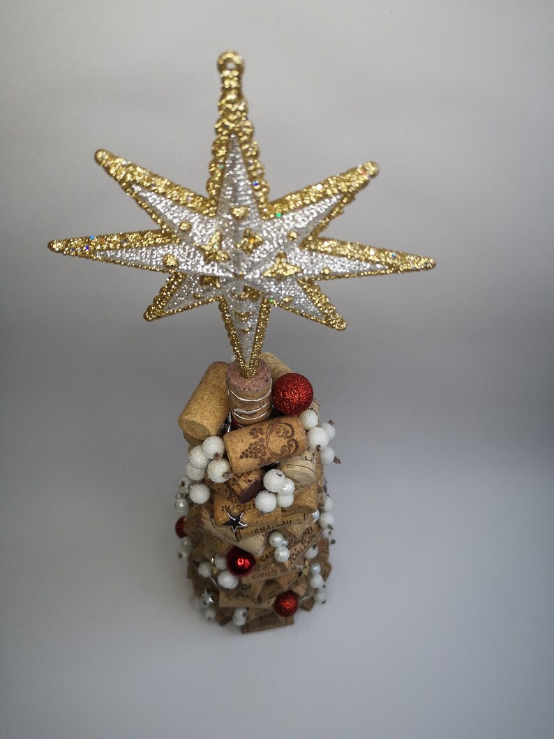 Christmas tree made of wine cork with standalone illumination Etsy