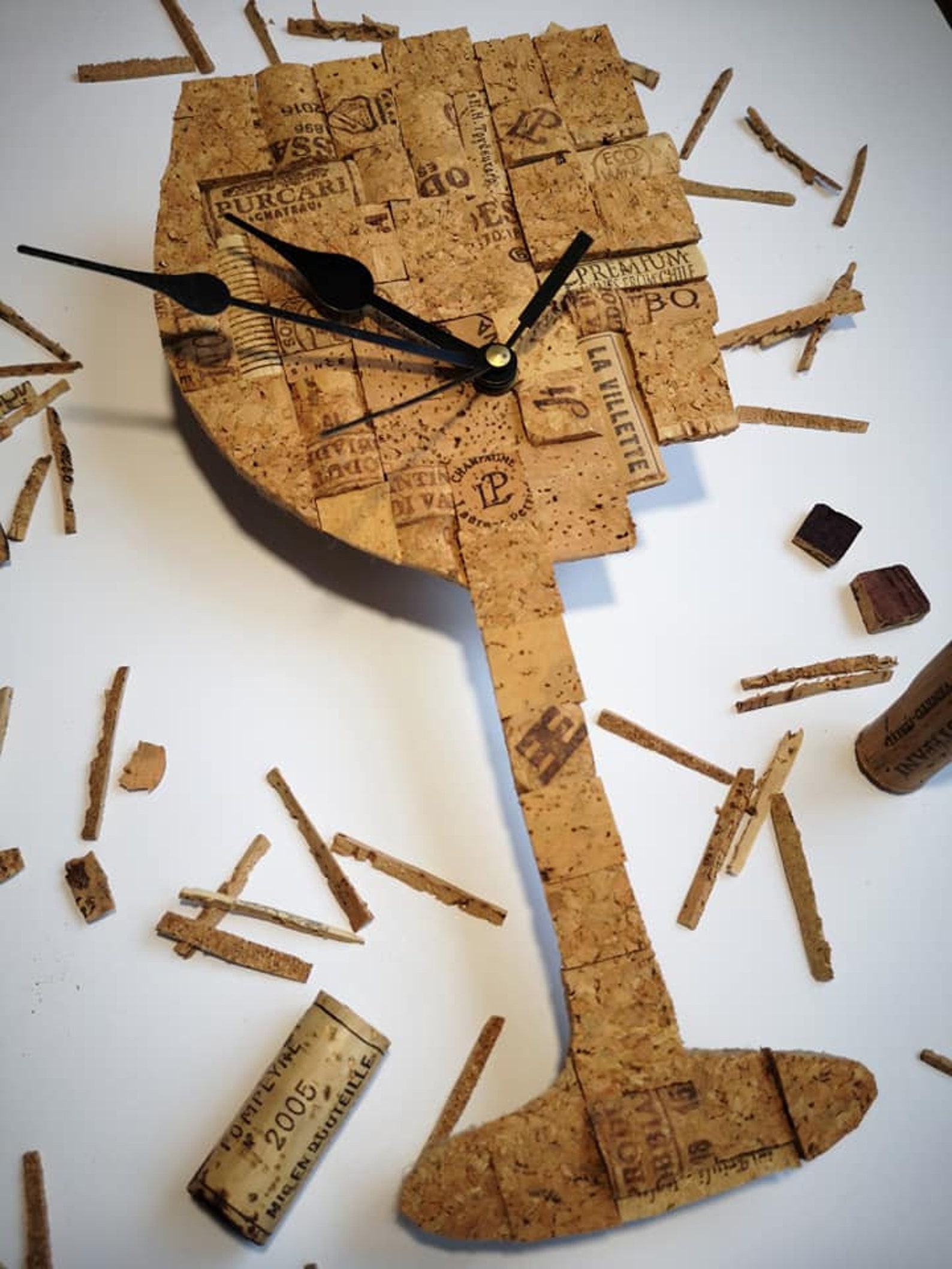 Wall Clock Wine Cork Clock Decorative Clock Handmade Clock Etsy