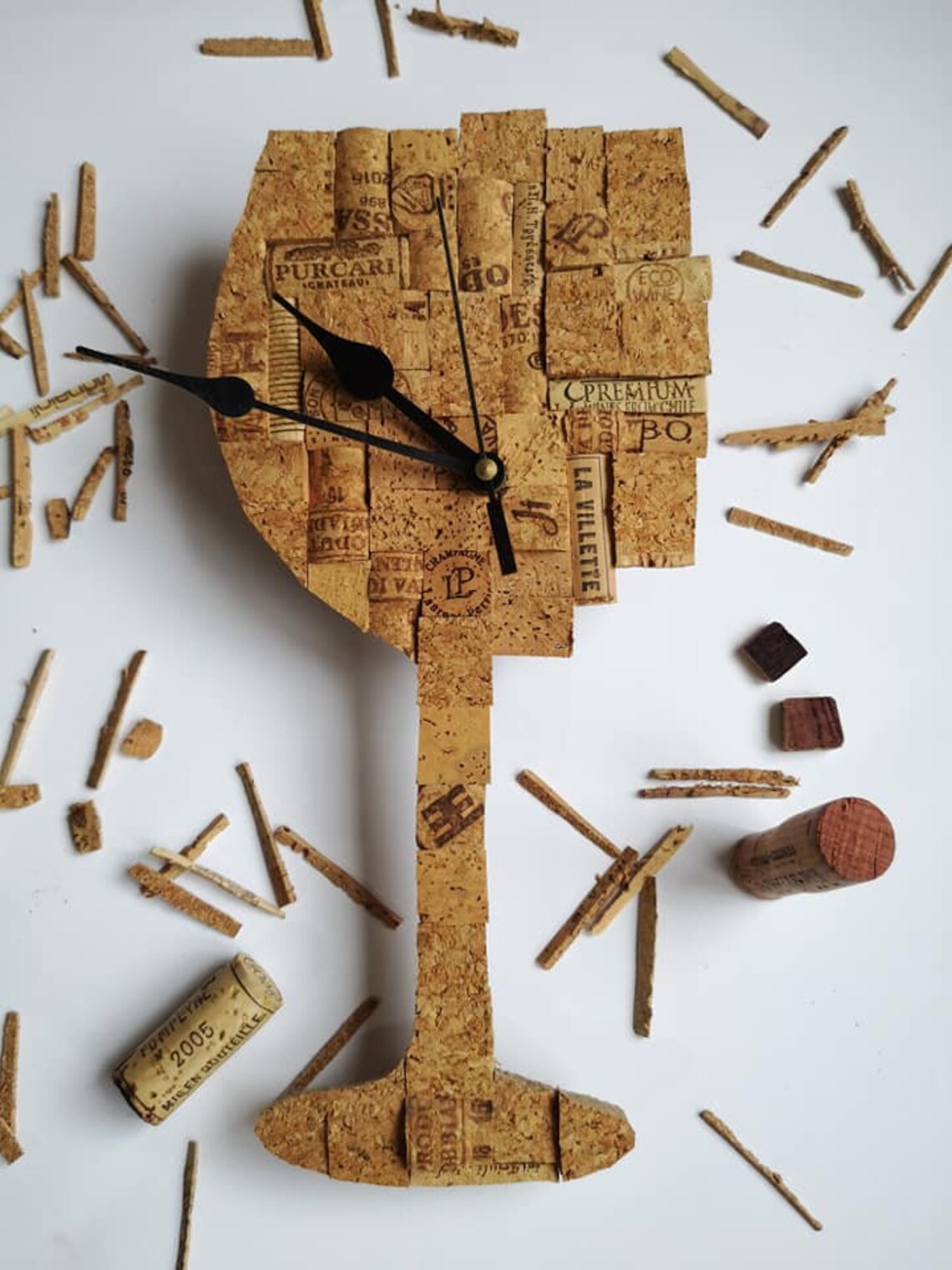 Wall Clock Wine Cork Clock Decorative Clock Handmade Clock Etsy