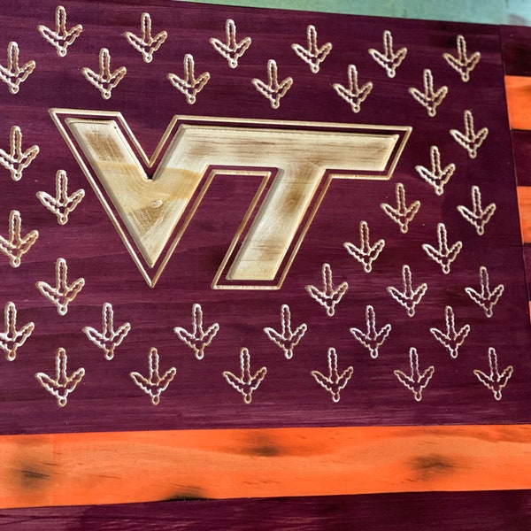 Virginia Tech America Flag Etsy UK