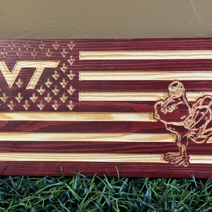 Hokie Wooden Flag - 18x9.25