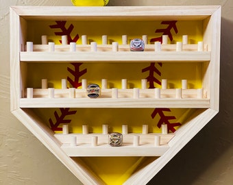 Home plate championship ring shop display case