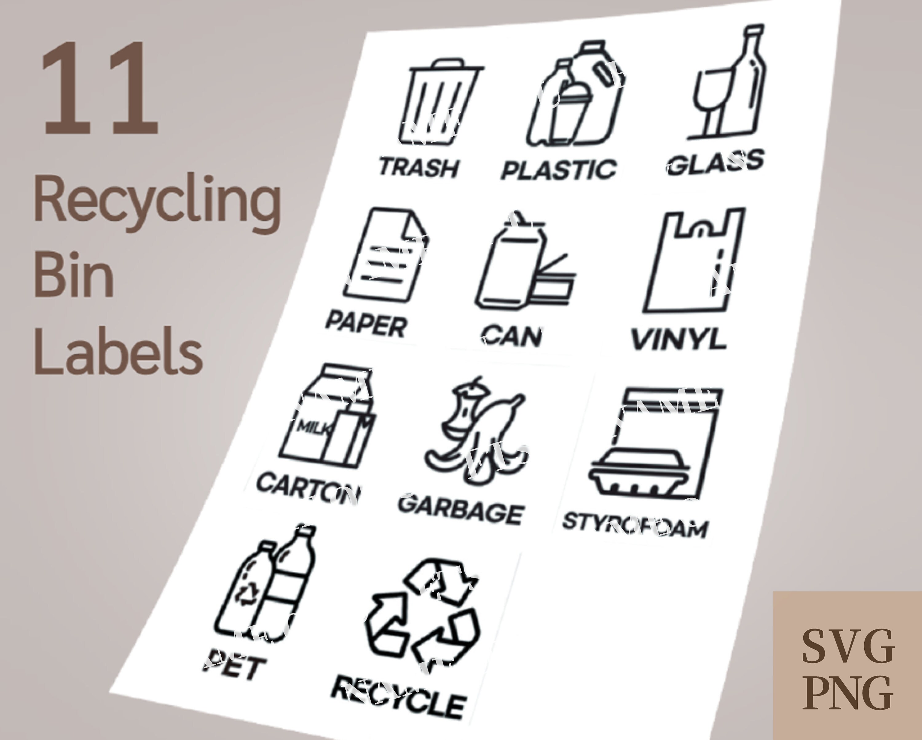 recycle svg png trash bin sign printable recycle decals etsy new zealand