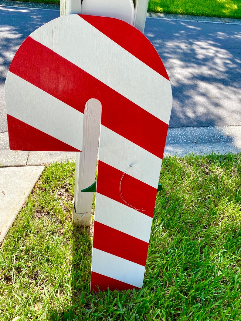 Extra Large Wood Outdoor Christmas Candy Cane Decoration | Etsy