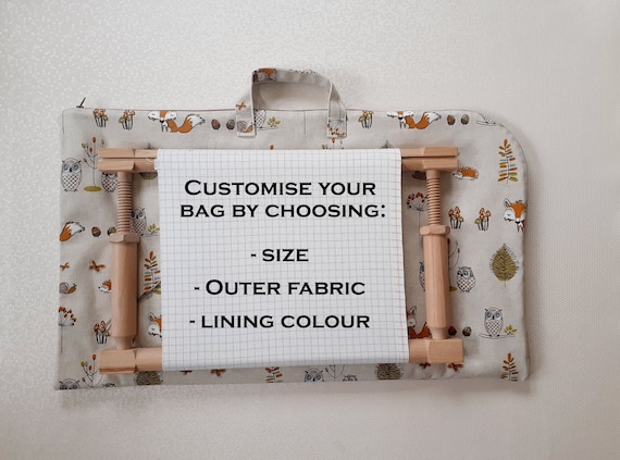 Large Project Bag for scroll frame, millennium frame,  elbesee frame, rotating frame, cross stitch, needlework, embroidery