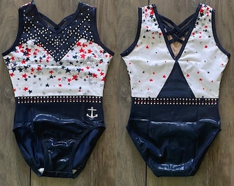 New Anchor Active Wear Old Glory Rot, Weiß & Blau RWB Vatermodische Gymnastik Trikot für Erwachsene Teenager Große AL