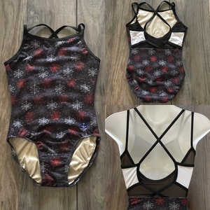 New Custom Anchor Spiderwebs Halloween Black Orange Silver Strappy Back Leotard Gymnastics Kids Child Girls Teen Adult