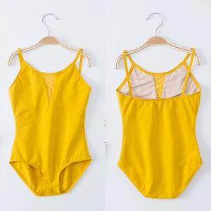 New Anchor Mustard Yellow Camisole Soft Leotard Dance Ballet Leotard Kids Child Girls Teen Adult