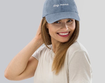 Dog Mom Denim Baseball Hat